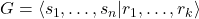G = \langle s_1,\dots,s_n | r_1,\dots,r_k\rangle