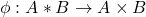 \phi : A*B \rightarrow A \times B