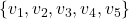 \{ v_1,v_2,v_3,v_4,v_5\}